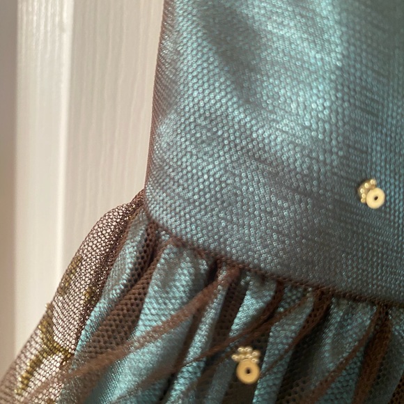 Adrianna Papell Boutique Elegant Teal and Gold Dress - Picture 5 of 14